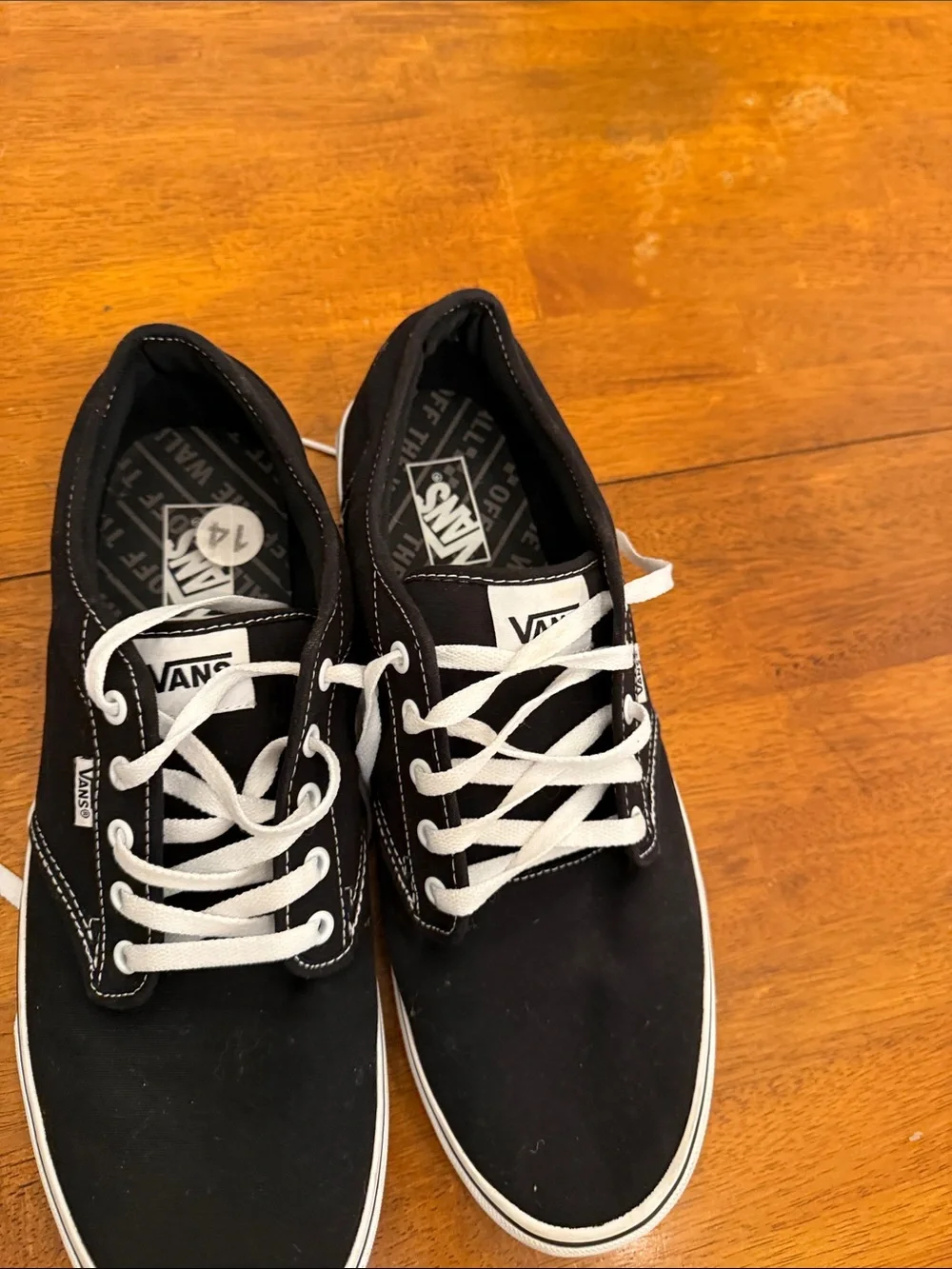 Vans Black & White Checkerboard Low-Top Canvas Sneakers size 14